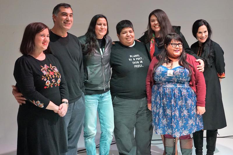 Poets Laura Da', Cedar Sigo, Natalie Diaz, Celeste Adame, Sara Ortiz, Casandra Lopez and Jennifer Foerster at Fred Wildlife Refuge