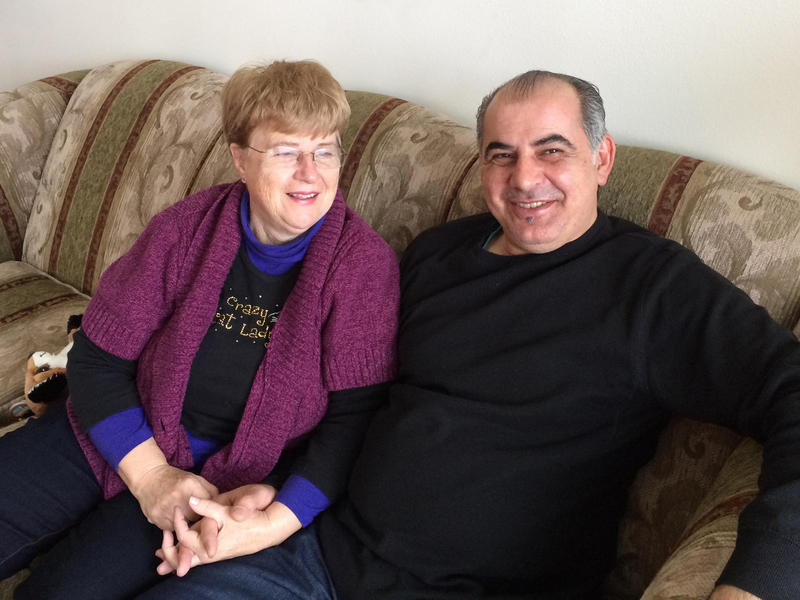 Pamela and Afshin Raghebi relax together. The couple has been separated since Afshin left the US to seek permanent legal status and has not been permitted to return home.