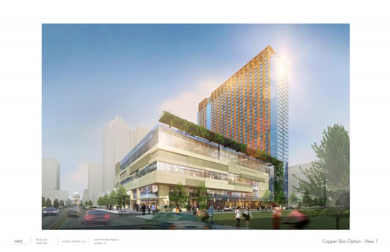 A rendering of the JW Marriott Hotel, breaking ground this summer on what was the former site of Las Manitas.