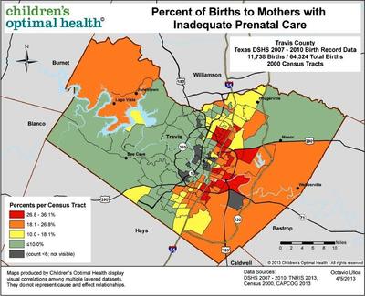 travis county texas map Maps Austin Health Disparities At Birth Kut travis county texas map