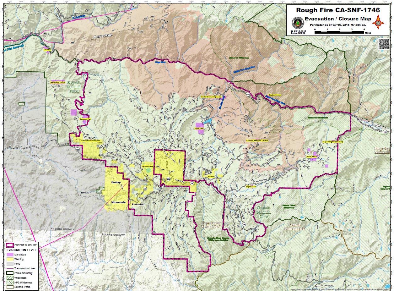 New Evacuations As Rough Fire Grows Over 100,000 Acres | Valley Public ...