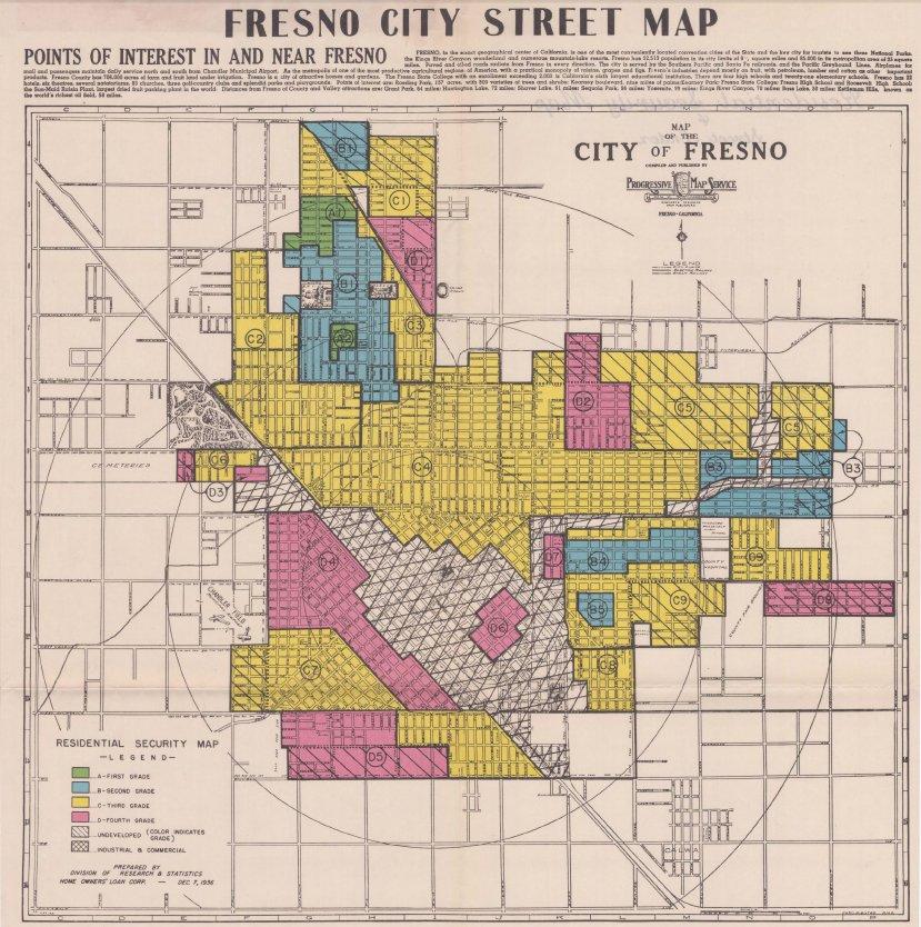 zip code map fresno ca Rare Maps Reveal Fresno S Overlooked History Of Segregation zip code map fresno ca
