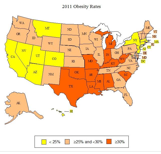 Top five states in obesity: Michigan makes the list | Michigan Radio