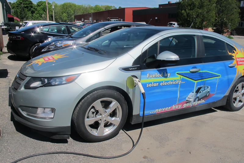 A Chevy Volt at a 2014 press event in Portland.