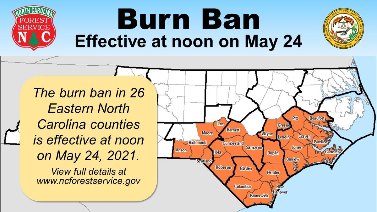 Fire Risk Prompts Burning Ban For 26 North Carolina Counties Public