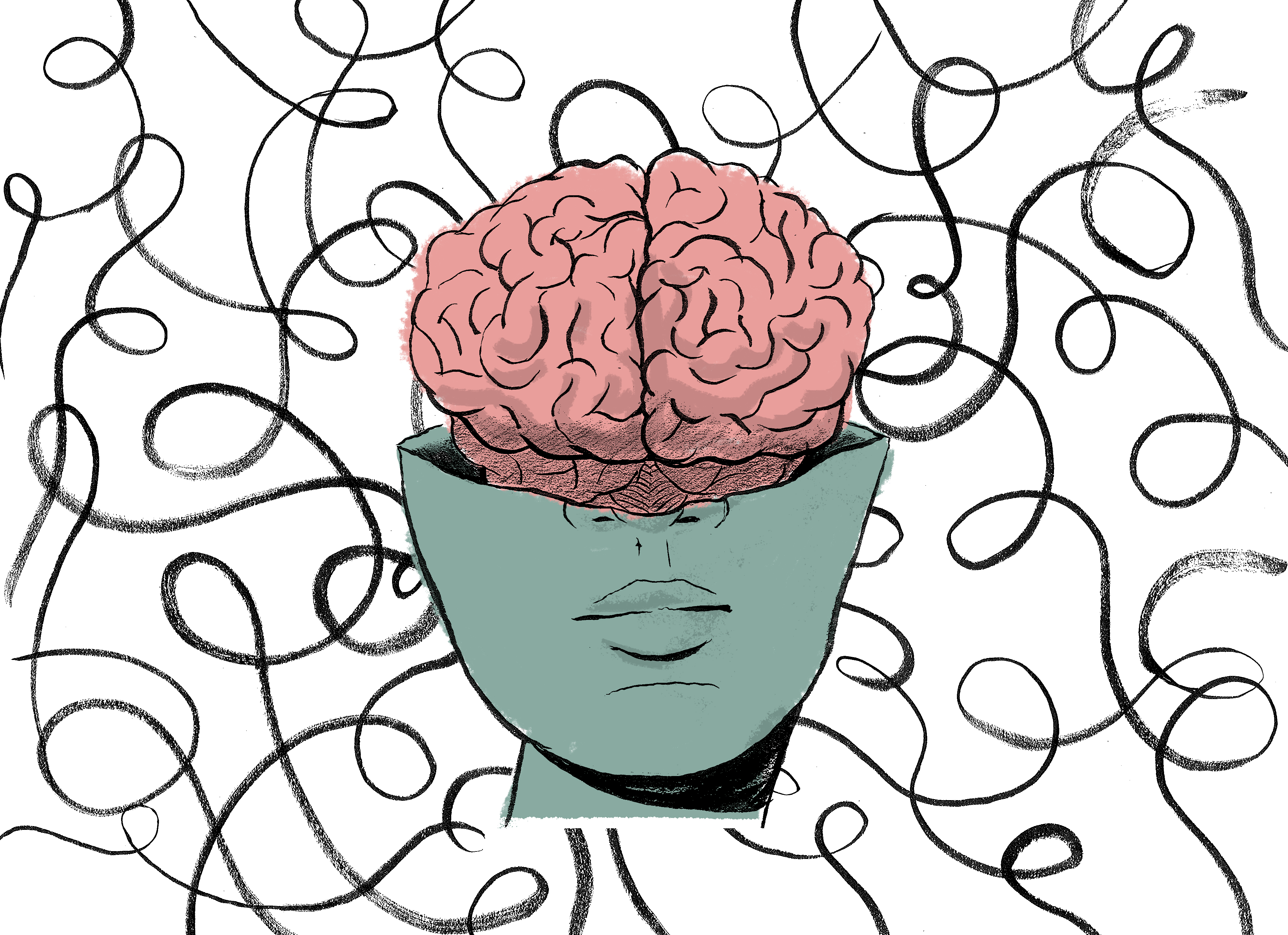 Решение brain. Красивый мозг. Мозг векторное изображение. Стресс иллюстрации. Мозг в голове.
