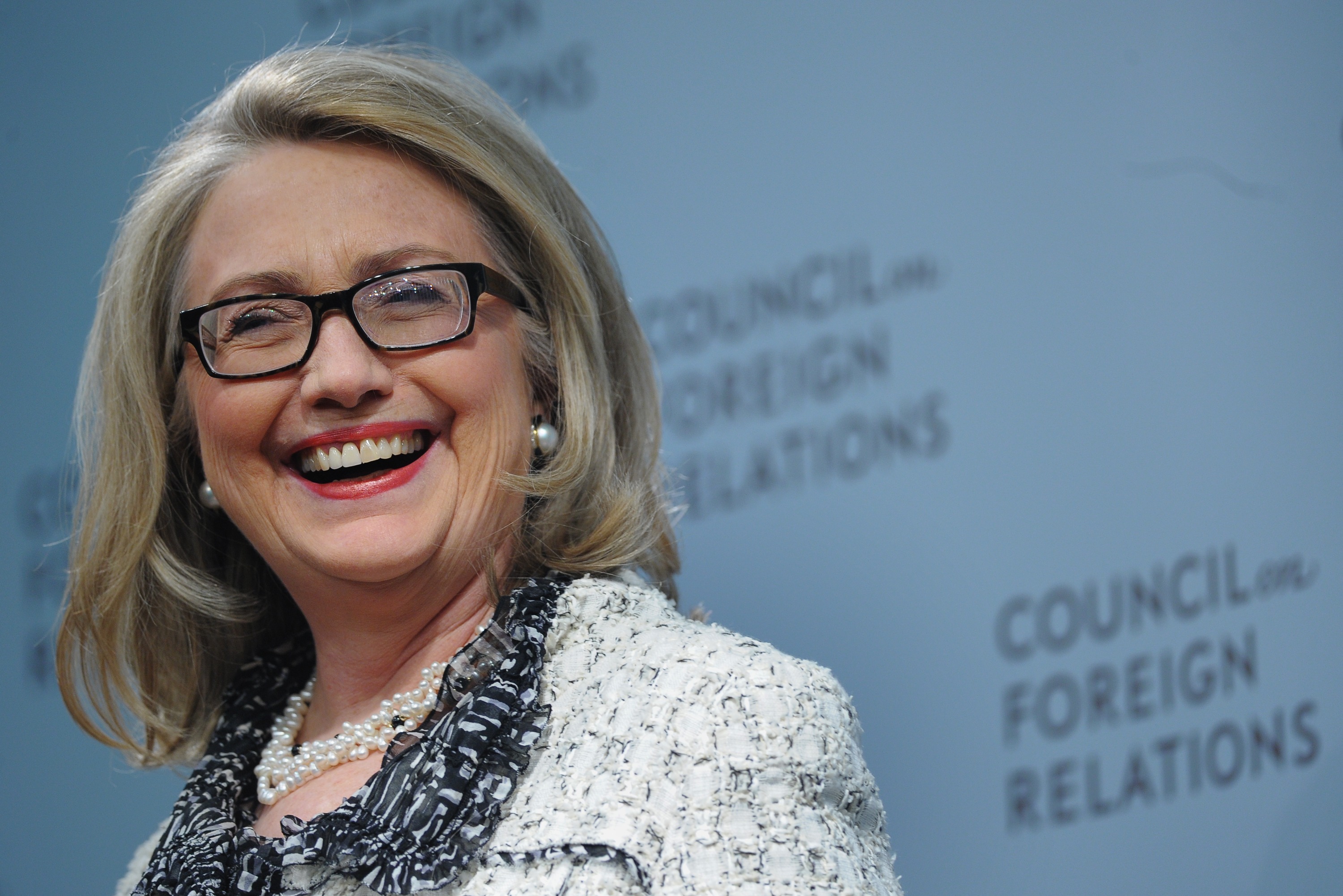 blue glasses hillary clinton