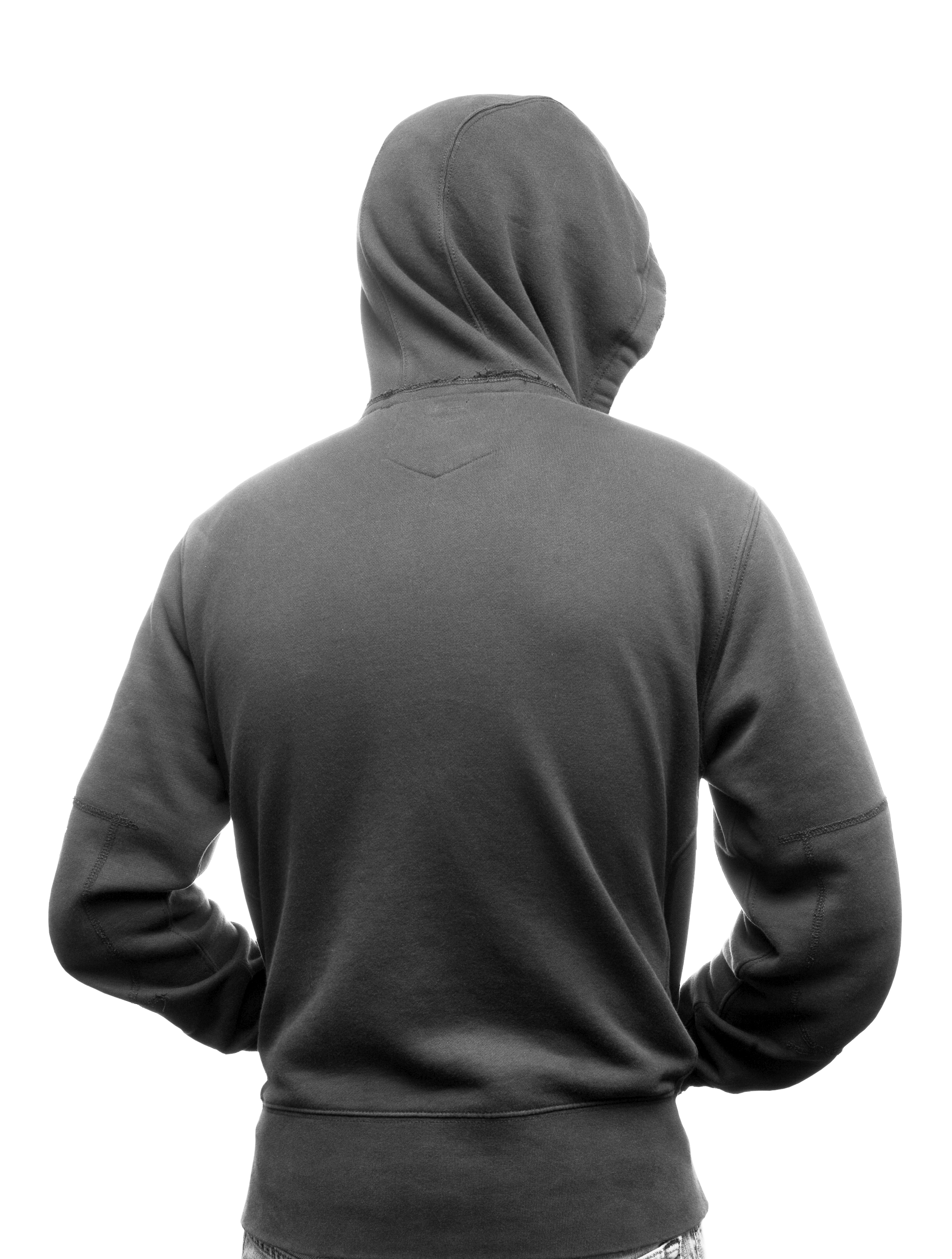 man wearing black hoodie