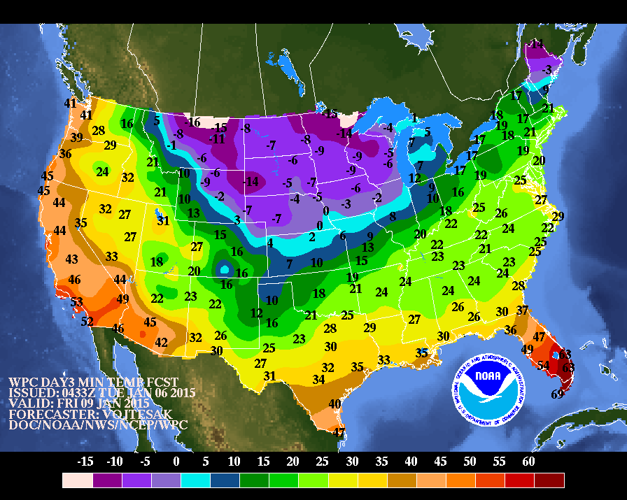 United States Map With Temperatures - United States Map