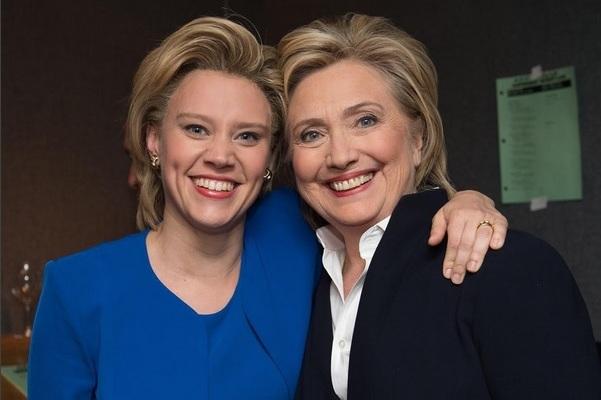 Actress and comedian Kate McKinnon and Hillary Clinton On Saturday Night Live