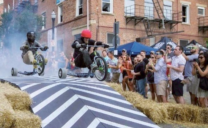 kids riding big wheels