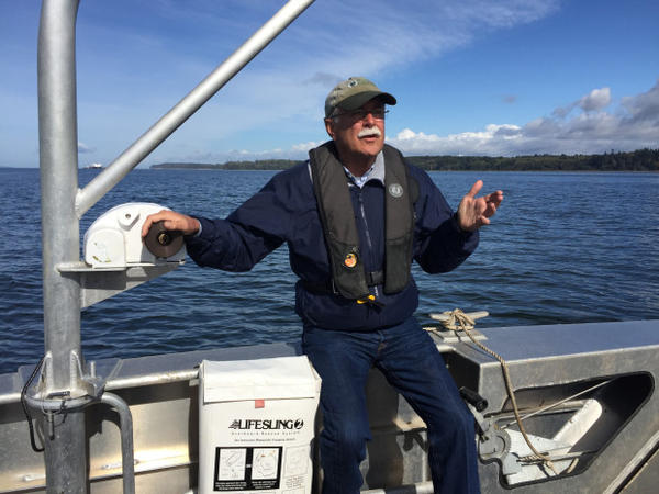 <p>Washington State Commissioner of Public Lands Peter Goldmark on a tour of Cherry Point near Bellingham.</p>