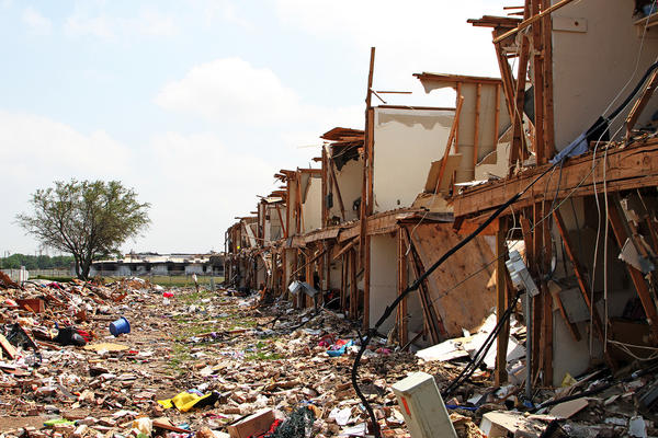 One of the apartment buildings destroyed in the West, Texas, explosion on April 18, 2013.