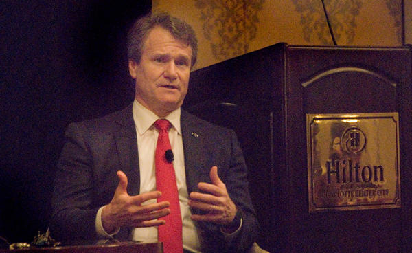 Bank of America CEO Brian Moynihan spoke at a Charlotte World Affairs Council lunch Wednesday at the Hilton.