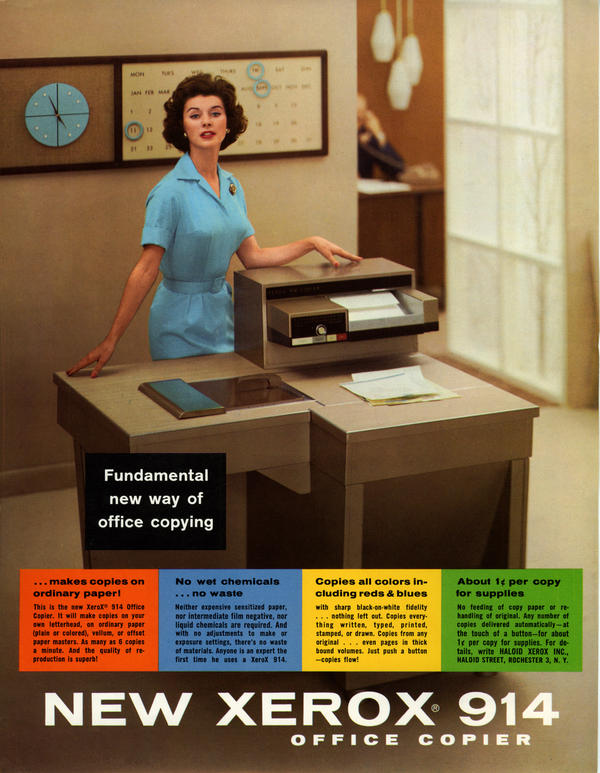 A September 1959 advertisement for the Xerox 914