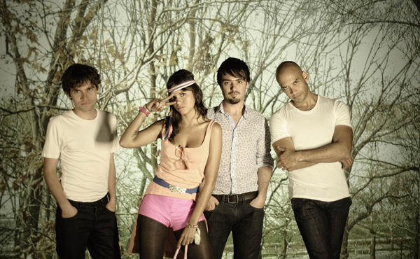 Li Saumet (second from left) is lead singer of the Colombian band Bomba Estereo.