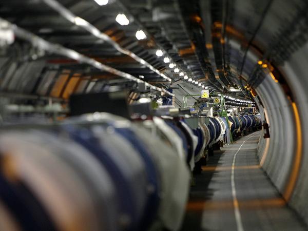 A view of the Large Hadron Collider in its tunnel at CERN in Switzerland.
