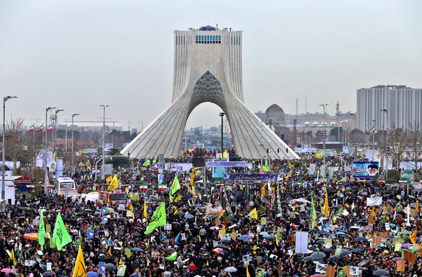 iranians commemorate the 36th anniversary of the islamic