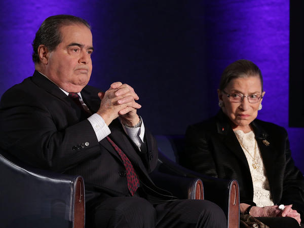 Conservative Justice Antonin Scalia and his longtime liberal dueling partner, Justice Ruth Bader Ginsburg, in 2014.