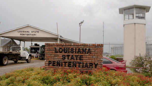The front entrance of the Louisiana State Penitentiary in Angola, La. Woodfox spent much of his decades in solitary confinement at the prison.