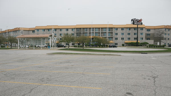The largely empty parking lot of the Majestic Star Hotel in Gary. The former Trump property was sold in 2005.