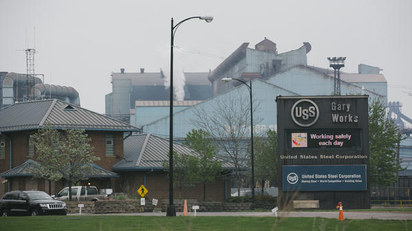 The Gary Works Steel Mill looms against a cloudy sky Wednesday, April 27, 2016 in Gary, Indiana. U.S. Steel closed the coke plant in May of last year.