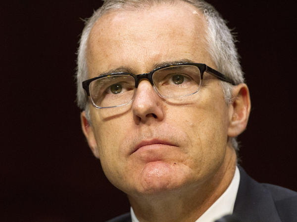 Acting FBI Director Andrew McCabe on Capitol Hill in Washington, Thursday, while testifying before the Senate Intelligence Committee hearing on worldwide threats.