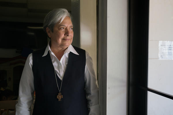 Sister Norma Pimentel runs the Humanitarian Respite Shelter in Brownsville. It's often the first stop for people released from immigration detention.
