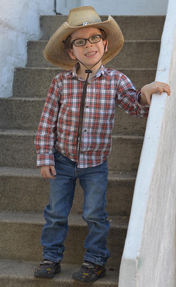 Noah Shaw, now 5, shows off his Texas roots at a recent birthday party.
