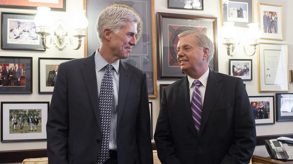Judge Neil Gorsuch, pictured with Sen. Lindsey Graham, has met with 72 senators ahead of his confirmation hearings.