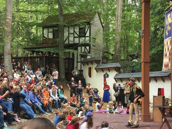 Johnny Fox performs at the Maryland Renaissance Festival, where he's been a sword swallower for decades.