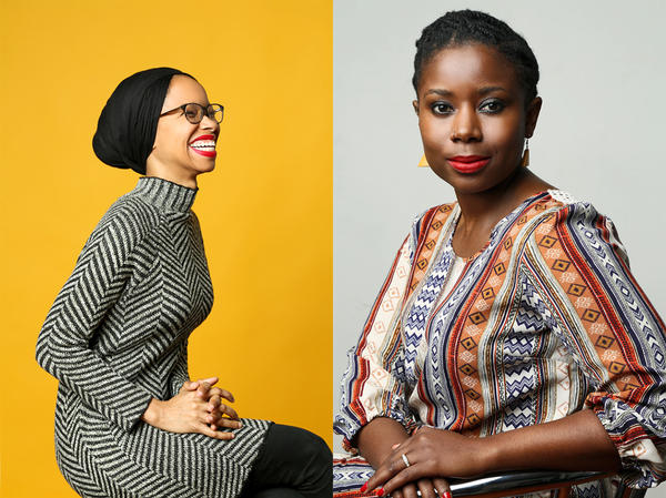 Makkah Ali (left) and Ikhlas Saleem created the podcast <em>Identity Politics</em>, on which they talk about their experiences as black women, as Muslims and as millennials in America.