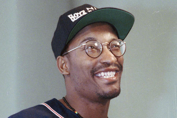 Filmmaker John Singleton, who made the movie "Boyz n the Hood," in Los Angeles in 1991. Singleton died Monday after suffering a stroke almost two weeks ago. He was 51. (Bob Galbraith/AP)