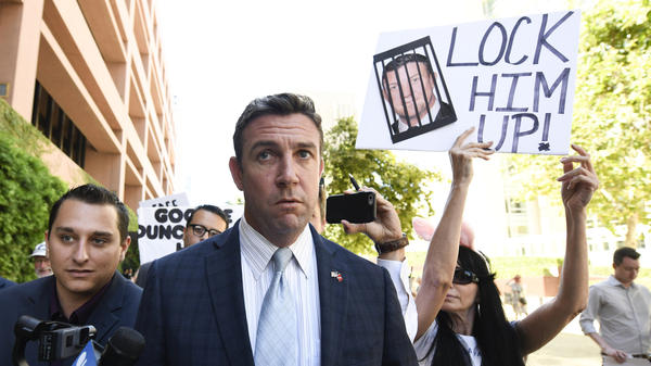 Rep. Duncan Hunter, R-Calif.,  leaves federal court after a hearing in San Diego in July.