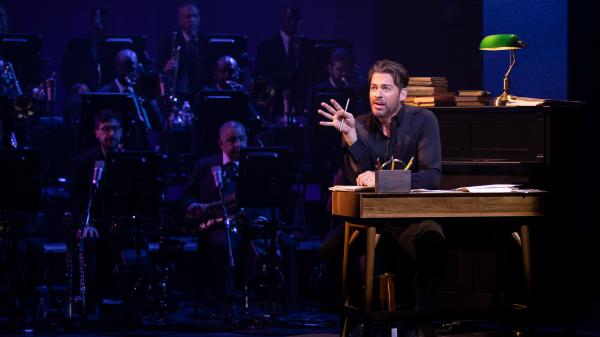 Harry Connick, Jr., onstage during a performance of his short-run Broadway show, <em>A Celebration of Cole Porter</em>.