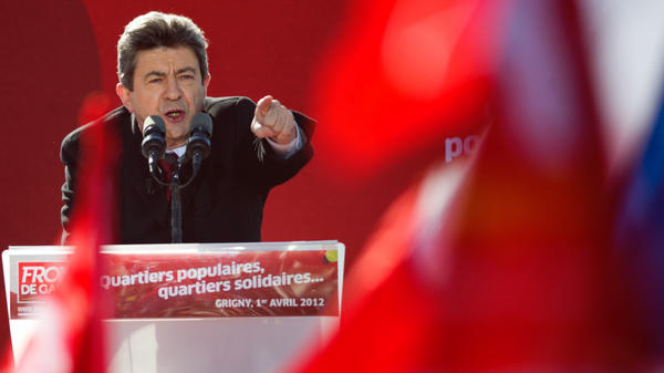 Jean-Luc Melenchon, the Left Front presidential candidate, draws huge crowds, rivaling those of mainstream candidates Nicolas Sarkozy and Francois Hollande. Here, he delivers a speech during a campaign meeting on April 1 in Grigny, outside Paris.