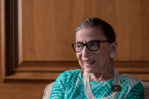 Supreme Court Justice Ruth Bader Ginsburg in her chambers in Washington, D.C.