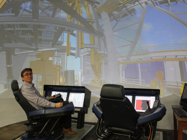 Professor Eric van Oort uses this 'virtual oil rig' to do research at the University of Texas at Austin. He helps advise companies on how to improve operations.