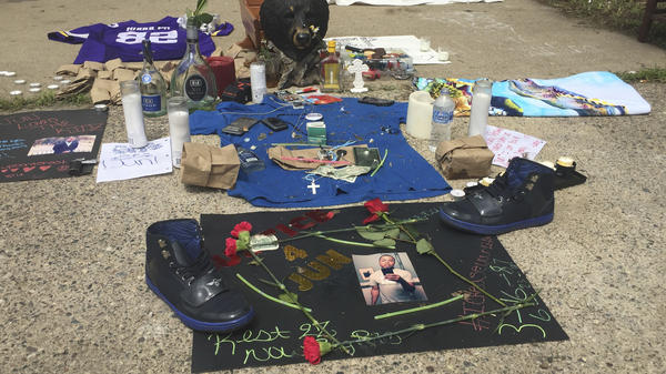A memorial for Thomas Blevins Jr. was set up on June 25 in the alley where he was shot and killed two days earlier by Minneapolis police. On Monday, the district attorney announced he would not be charging the officers in Blevins' death.
