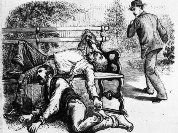 Engraving from a series of images titled "The Great Yellow Fever Scourge — Incidents Of Its Horrors In The Most Fatal District Of The Southern States."