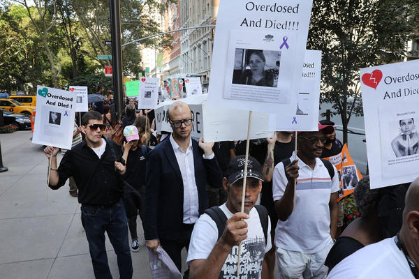 Nationally, drug overdose deaths reached record levels in 2017, when a group protested in New York City on Overdose Awareness Day on August 31. Deaths appear to have declined slightly in 2018, based on provisional numbers, but nearly 68,000 people still died.