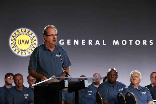 United Auto Workers President Gary Jones speaks in Detroit on July 16. The FBI is investigating allegations that Jones and other UAW officials accepted bribes.