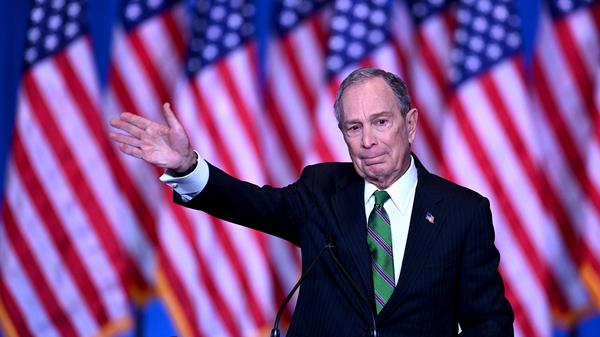 Former New York City Mayor Mike Bloomberg speaks to supporters and staff Wednesday after suspending his Democratic presidential campaign.