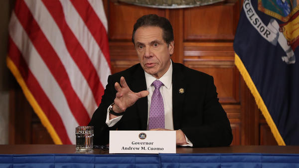 New York Gov. Andrew Cuomo speaks during his daily news conference Friday. He's gained accolades from some critics for his response to the coronavirus crisis.