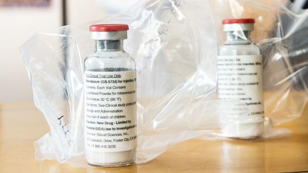 Vials of remdesivir, a drug that was tried as a treatment for Ebola, and that is now being investigated for COVID-19.