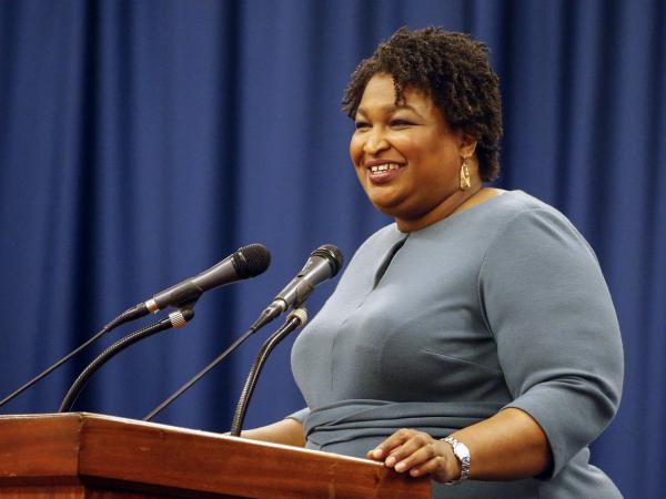 Stacey Abrams speaks at the unity breakfast on March 1 in Selma, Ala.