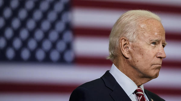 Democratic presidential nominee Joe Biden, pictured on Sept. 15, said in a statement Saturday that the next president should fill the Supreme Court vacancy.