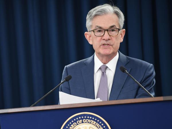 Federal Reserve Chairman Jerome Powell speaks to reporters in March in Washington, D.C. In an interview Friday with NPR, Powell said it may take years before the economy has fully recovered.