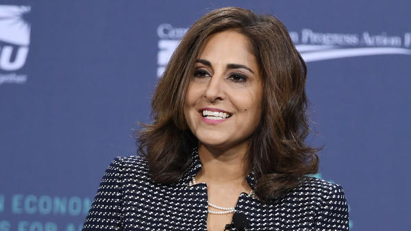 Neera Tanden, president and CEO of the Center for American Progress, speaks at a forum on wages and working people on April 27, 2019. President-elect Joe Biden is nominating Tanden to run the Office of Management and Budget.
