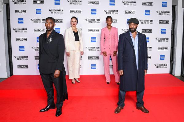 Malachi Kirby, Rochenda Sandall, Letitia Wright and Shaun Parkes attend the BFI London Film Festival opening film and premiere of Mangrove.
